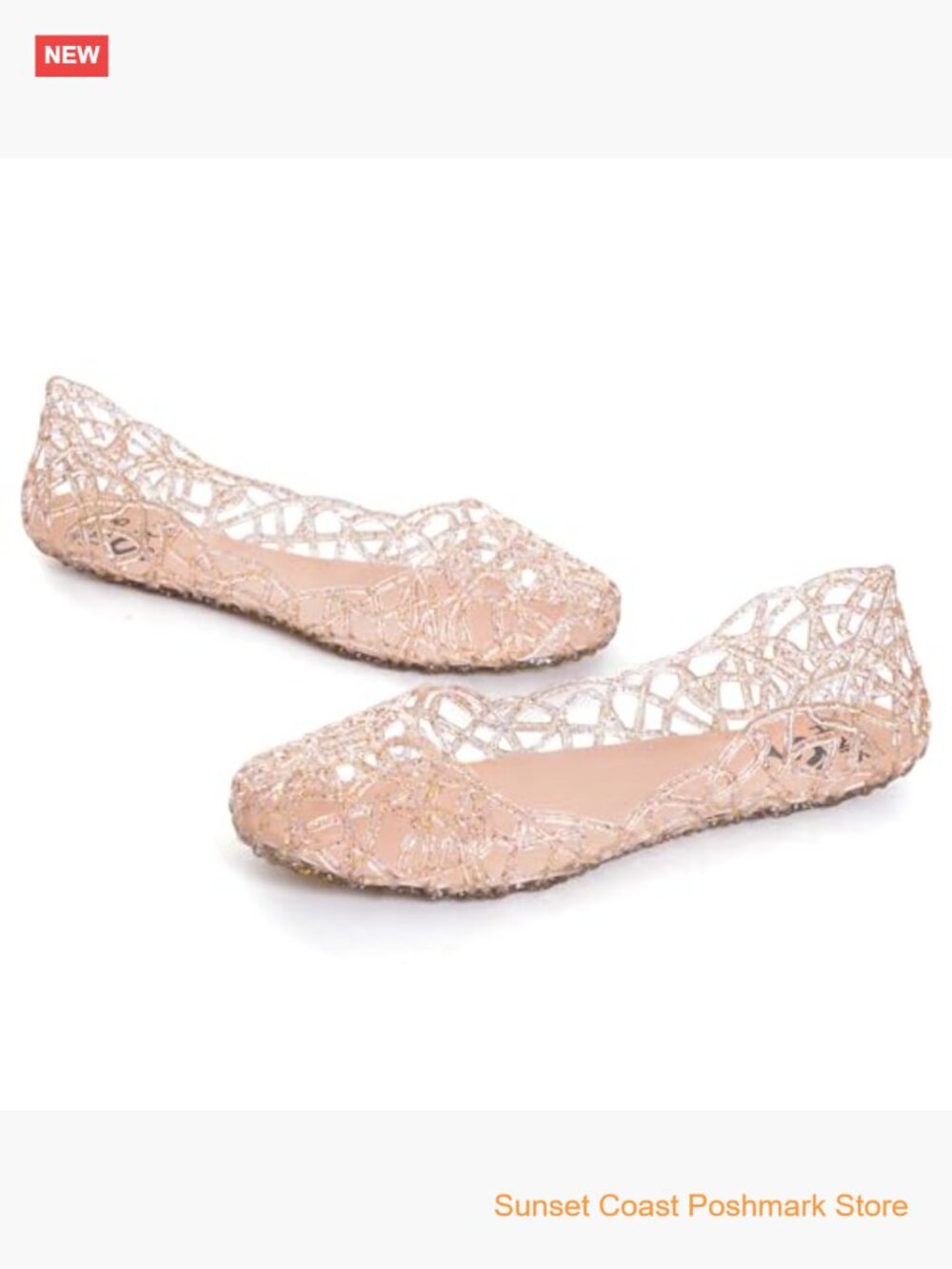Women Flat Heel Summer Beach Jelly Shoes - Picture 4 of 7